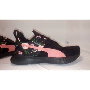 Puma 195390-01 Black And Pink Floral Pattern Sz 5C No Laces